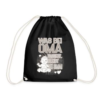 Was bei Oma passiert bleibt bei Oma Baby Design - Turnbeutel - Schwarz - Vorne