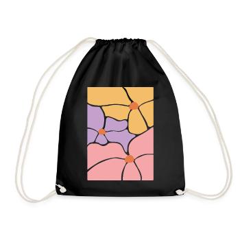 Fleurs de flore bohème - Sac de sport léger - noir - Devant