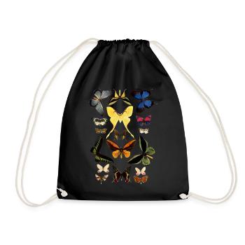 Butterflies - Drawstring Bag - black - Front