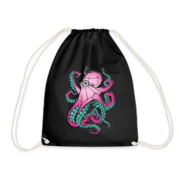 Oktopus - Turnbeutel - Schwarz - Vorne