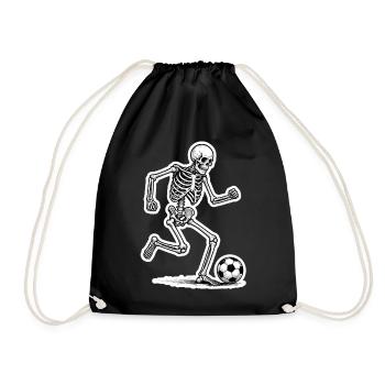Skeleton Fußballspieler - Turnbeutel - Schwarz - Vorne
