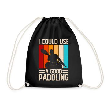 Humor Paddle Paddleboard for Amateurs - Drawstring Bag - black - Front