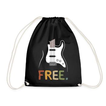 Retro E-Gitarre Free Musik Design - Turnbeutel - Schwarz - Vorne