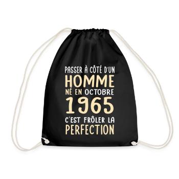 60th birthday - Born in October 1965 - Drawstring Bag - black - Front
