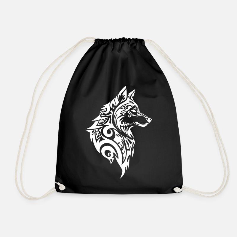 Tribal Wolf Nordic Tattoo - Turnbeutel - Schwarz
