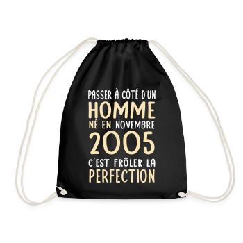 20th Birthday - Born in November 2005 - Drawstring Bag - black - Front