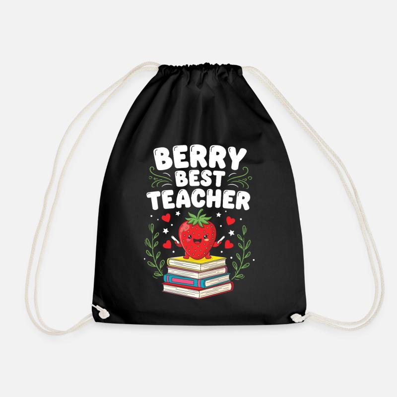 Berry Best Teacher Elementary Teacher - Drawstring Bag - black
