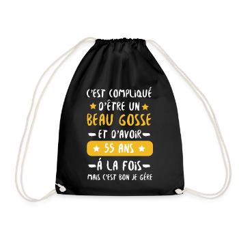 It's complicated to be a handsome kid and to be 55 - Drawstring Bag - black - Front