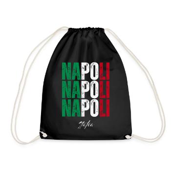 Neapel Italien, Souvenir von Neapel - Turnbeutel - Schwarz - Vorne
