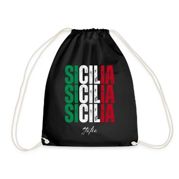 Sicile Italie, souvenir de la Sicile - Sac de sport léger - noir - Devant