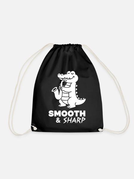 Saxophon Crocodile Retro - Turnbeutel - Schwarz