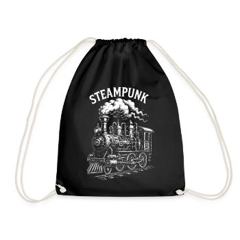Locomotive à vapeur steampunk - Sac de sport léger - noir - Devant
