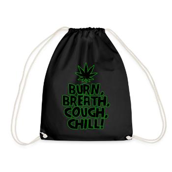 Chemise fumeuse de cultivateur de cannabis au cannabis Vibrades vertes - Sac de sport léger - noir - Devant