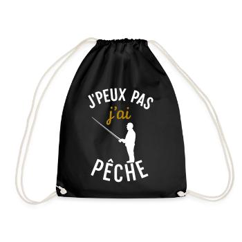 J'ai Pêche: Fisherman's Excuse - Drawstring Bag - black - Front