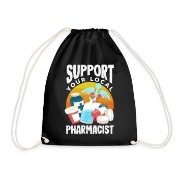 Apotheker Pharmazeutisch-technischer - Turnbeutel - Schwarz - Vorne