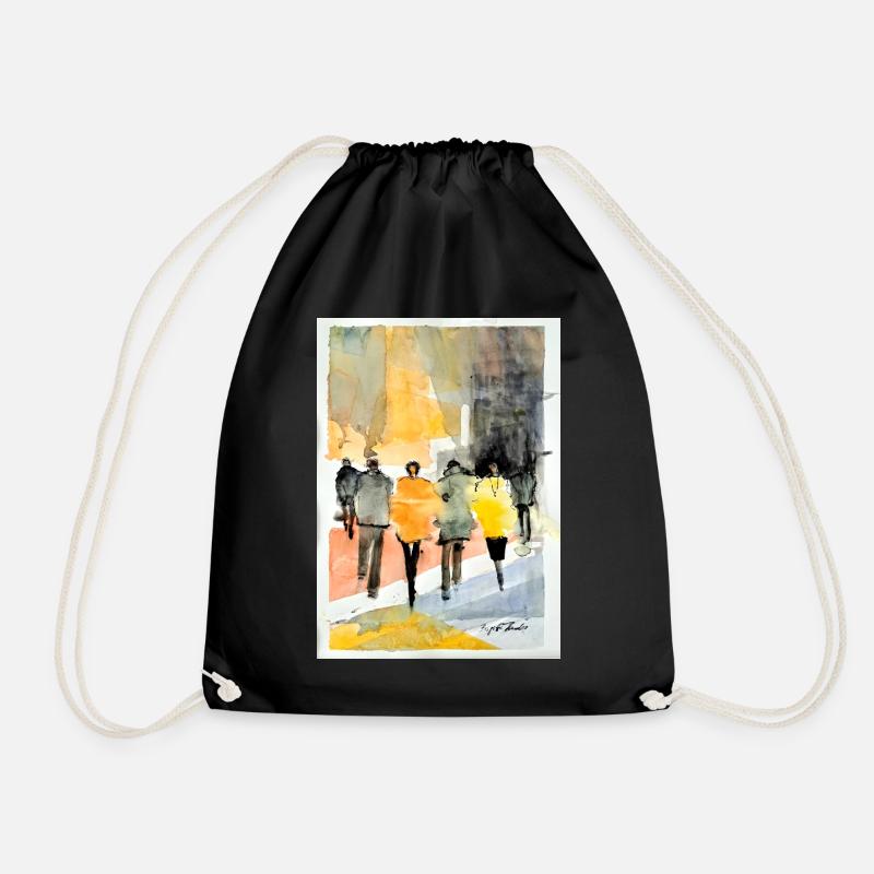 People Fashion - Drawstring Bag - black