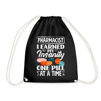 Apotheker Pharmazeutisch-technischer - Turnbeutel - Schwarz - Vorne
