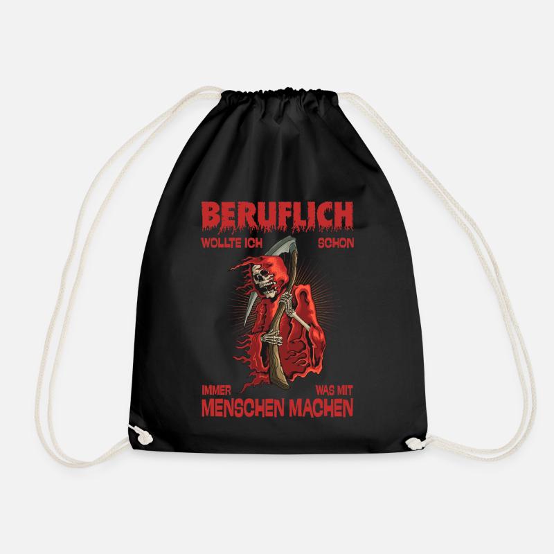 Beruflich wollte ich schon immer was mit Mensch - Turnbeutel - Schwarz