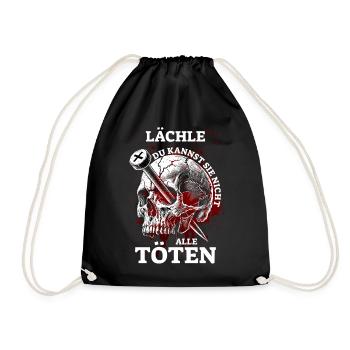Lächle, du kannst sie nicht alle Töten - Turnbeutel - Schwarz - Vorne