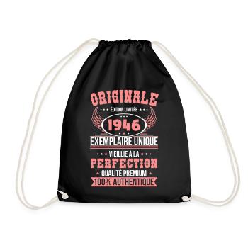 1946 – Exemplaire unique – Qualité premium - Sac de sport léger - noir - Devant