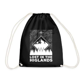 Lost In The Highlands - Drawstring Bag - black - Front