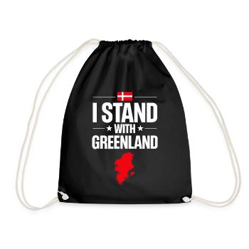 Greenland Flag Card Support - Drawstring Bag - black - Front