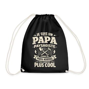 Papa Landschaftsgärtner Richtiges Cooler-Geschenk - Turnbeutel - Schwarz - Vorne