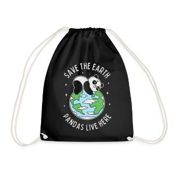 Save The Earth Pandas Live Here - Drawstring Bag - black - Front