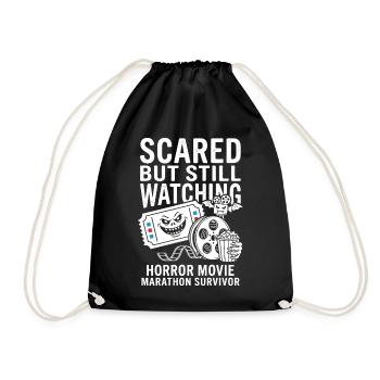 Scared But Still Watching Horror - Drawstring Bag - black - Front
