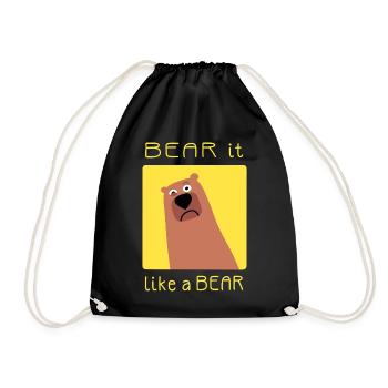 BEAR it like a BEAR - Turnbeutel - Schwarz - Vorne