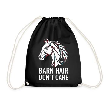Geometrisches Pferd Barn Hair Don't Care - Turnbeutel - Schwarz - Vorne