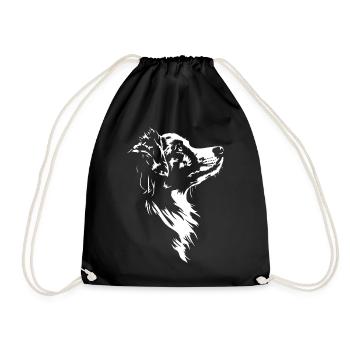 Silhouette du berger australien : chien de berger de troupeau Wils. - Sac de sport léger - noir - Devant