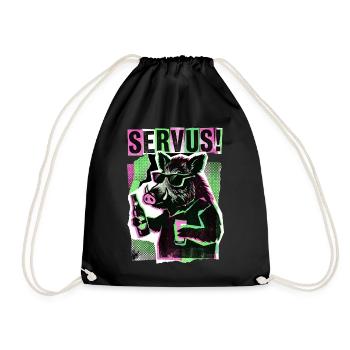 Servus Wild Boar Beer - Drawstring Bag - black - Front