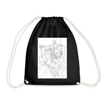Isolated Craziness, Black and White variant - Drawstring Bag - black - Front