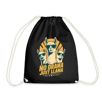 No Prob Llama Horror Retro Design - Drawstring Bag - black - Front