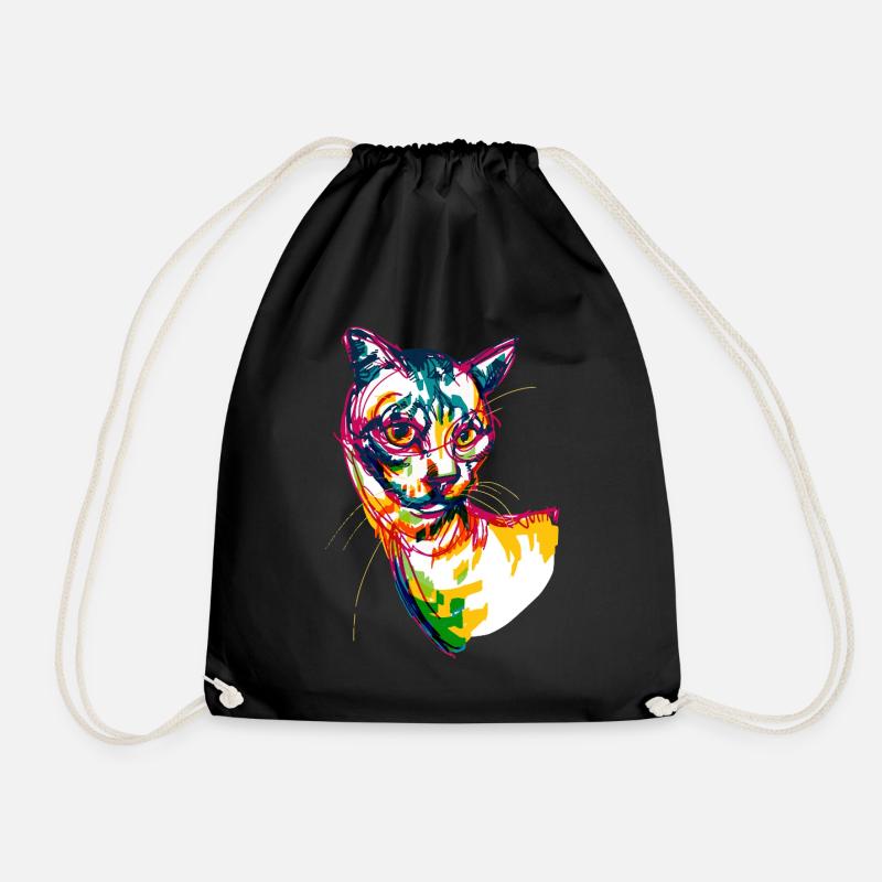 Neonkatze - Turnbeutel - Schwarz