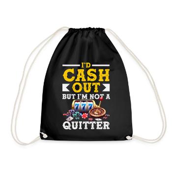 Don't Give Up Casino Roulette Slot Machine Gambling - Drawstring Bag - black - Front