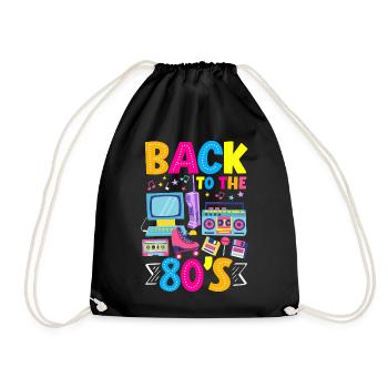Retour rétro au design vintage des années 80 - Sac de sport léger - noir - Devant