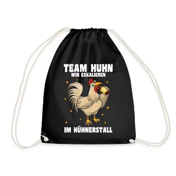 Hühnerflüsterer Huhn Hühnerhalter Hühner - Turnbeutel - Schwarz - Vorne