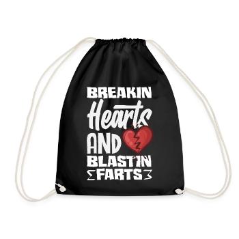 Retro Heart Valentine's Day Design Love - Drawstring Bag - black - Front
