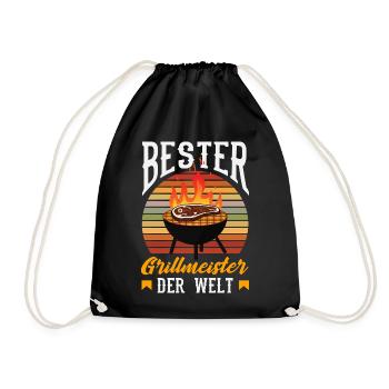 Bester Grillmeister Der Welt Papa Vater Lustig - Turnbeutel - Schwarz - Vorne