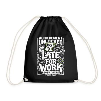 Achievement Unlocked Gamer Life - Drawstring Bag - black - Front