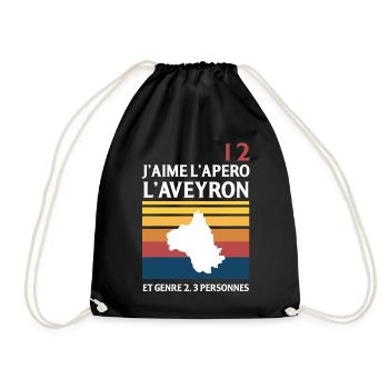 J Aime L Apero L Aveyron Et Genre 2 3 Personnes... - Sac de sport léger - noir - Devant