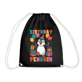 Pingouin mignon - Cadeau pour l’amoureux des manchots - Sac de sport léger - noir - Devant