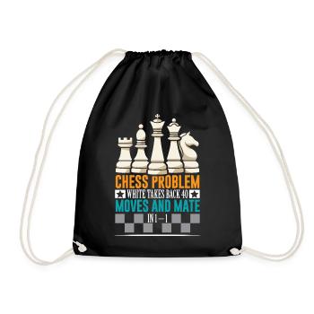 Chess Chess Player Chessboard - Drawstring Bag - black - Front