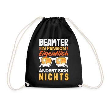 Beamter In Pension Ruhestand - Turnbeutel - Schwarz - Vorne