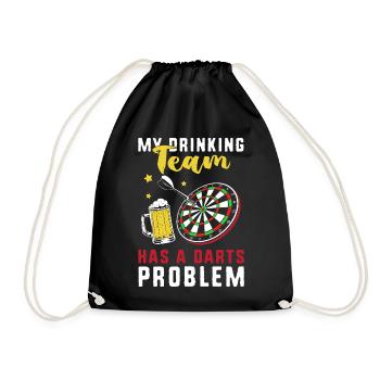 Dart Dartboard Dartpfeil - Drawstring Bag - black - Front