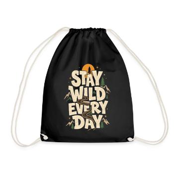 Outdoor Adventure - Stay Wild Everyday - Drawstring Bag - black - Front