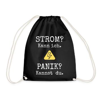 Elektriker Shirt | Strom? Kann ich. - Turnbeutel - Schwarz - Vorne
