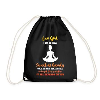 Zodiac sign Leo - Drawstring Bag - black - Front
